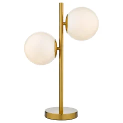 Bombazine Opal Glass & Brass Table Lamp