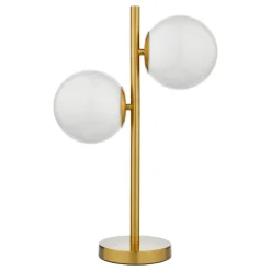 Bombazine Opal Glass & Brass Table Lamp