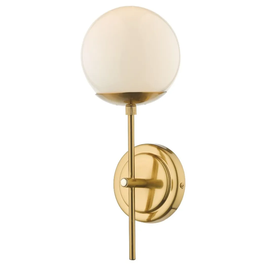 Bombazine Opal Glass and Brass Wall Light