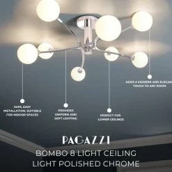 Bombo 8 Light Ceiling Light Polished Chrome