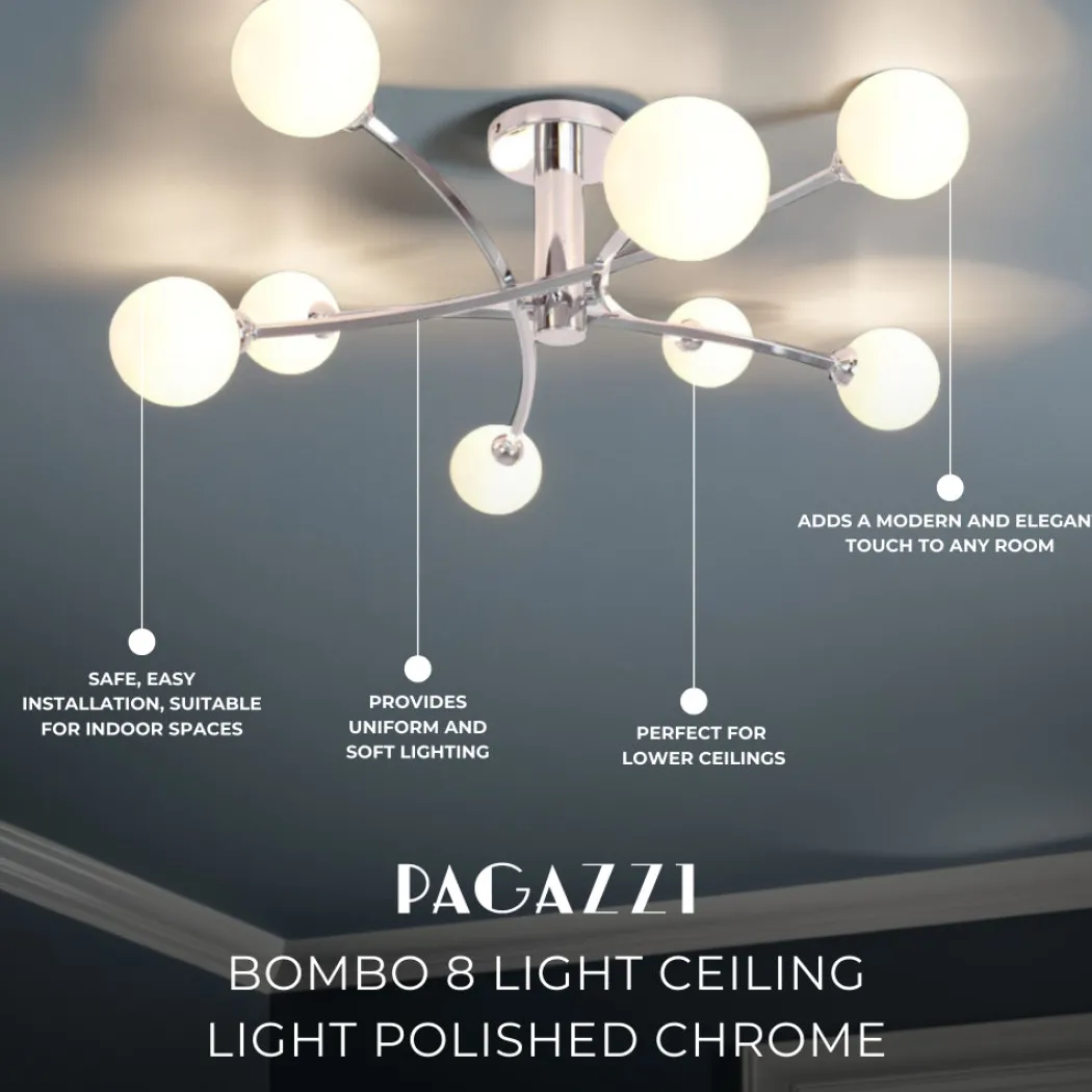 Bombo 8 Light Ceiling Light Polished Chrome