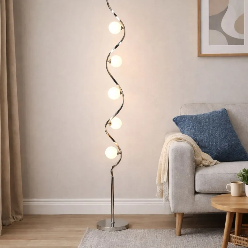 Bombo 5 Light Floor Lamp Polished Chrome