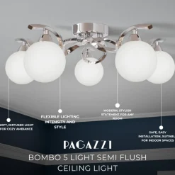 Bombo 5 Light Semi Flush Ceiling Light