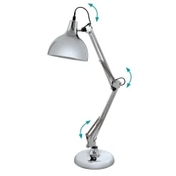 Borgillio Polished Chrome Desk Table Lamp