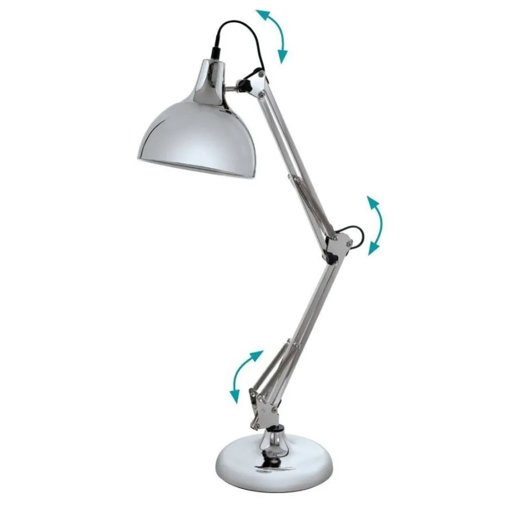 Borgillio Polished Chrome Desk Table Lamp