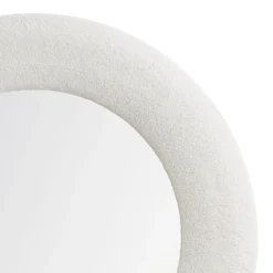 Bouclé Cream Round Mirror