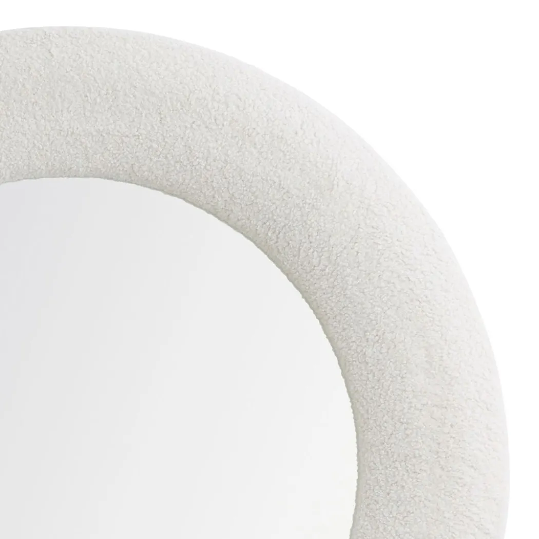 Bouclé Cream Round Mirror