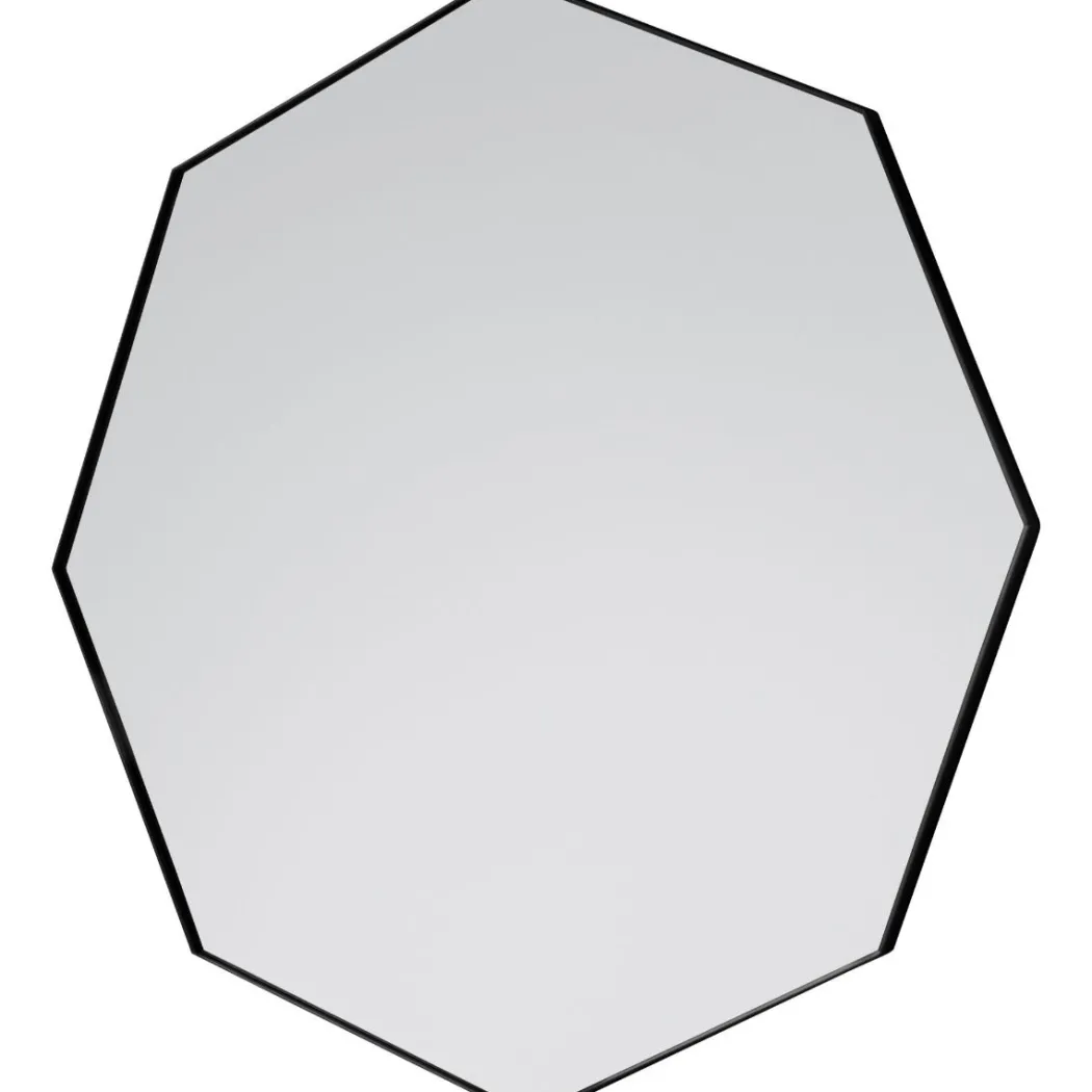 Bowie 80x80cm Black Octagon Mirror