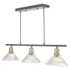 Boyd 3 Light Pendant Glass and Antique Brass Ceiling Light