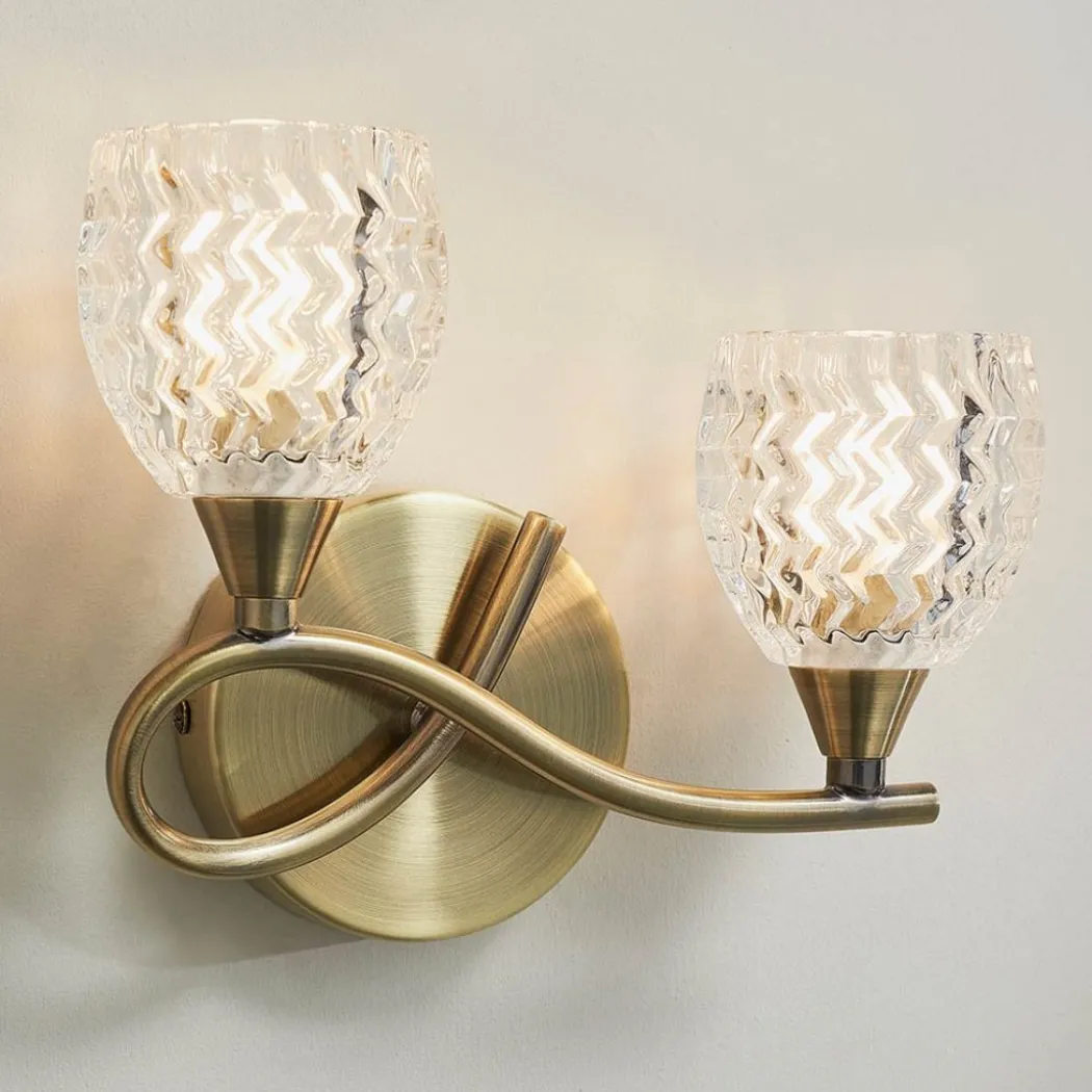 Boyer 2 Light Wall Light Antique Brass