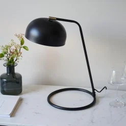 Brair Black and Antique Brass Desk Table Lamp