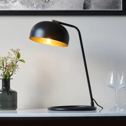 Brair Black and Antique Brass Desk Table Lamp