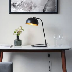 Brair Black and Antique Brass Desk Table Lamp
