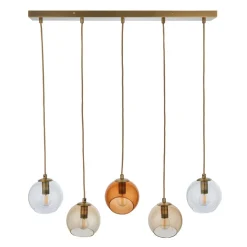 Branco 5 Light Antique Brass Ceiling Pendant Bar