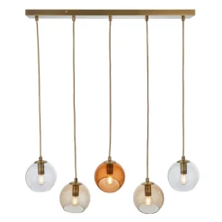 Branco 5 Light Antique Brass Ceiling Pendant Bar