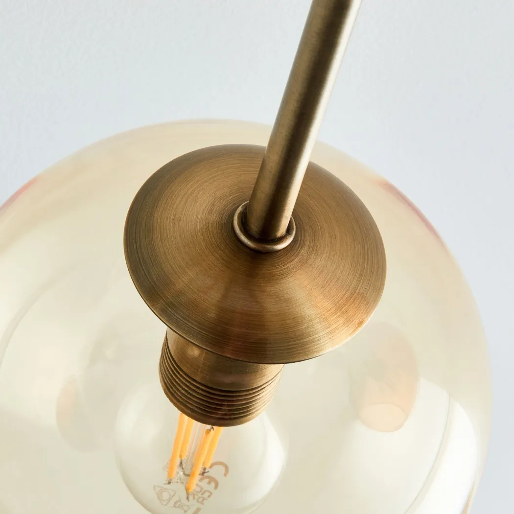 Branco 5 Light Antique Brass Semi Flush Ceiling Light