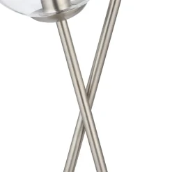 Branco 2 Light Chrome & Smoked Glass Table Lamp