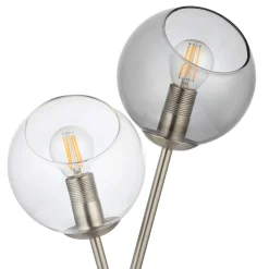 Branco 2 Light Chrome & Smoked Glass Table Lamp