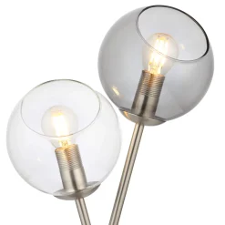 Branco 2 Light Chrome & Smoked Glass Table Lamp