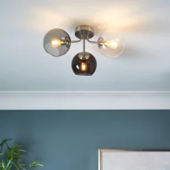 Branco 3 Light Semi-Flush Ceiling Light