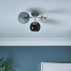 Branco 3 Light Semi-Flush Ceiling Light