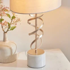 Briar Gold And White Marble Table Lamp