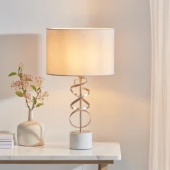 Briar Gold And White Marble Table Lamp