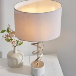 Briar Gold And White Marble Table Lamp