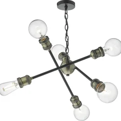 Brigade 6 Light Ceiling Light Antique Brass