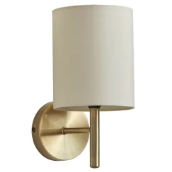 Brio Antique Brass Wall Light with Cream Shade