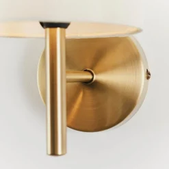 Brio Antique Brass Wall Light with Cream Shade