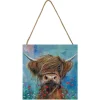 Bruce the Highland Cow Small Wooden Hanging Block