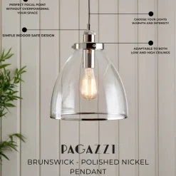 Brunswick Polished Nickel Ceiling Pendant