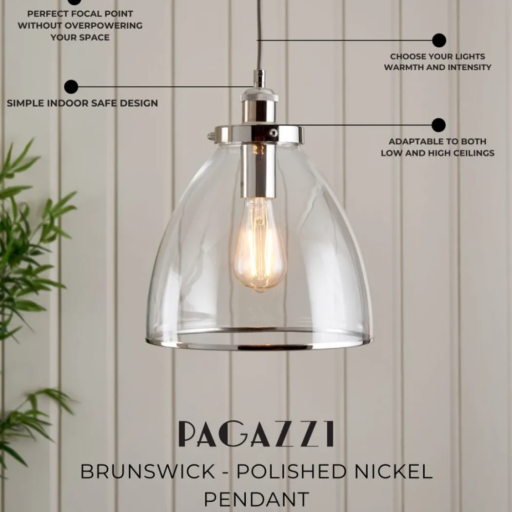 Brunswick Polished Nickel Ceiling Pendant