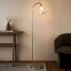 Brunswick Polished Nickel & Glass Task Floor Lamp