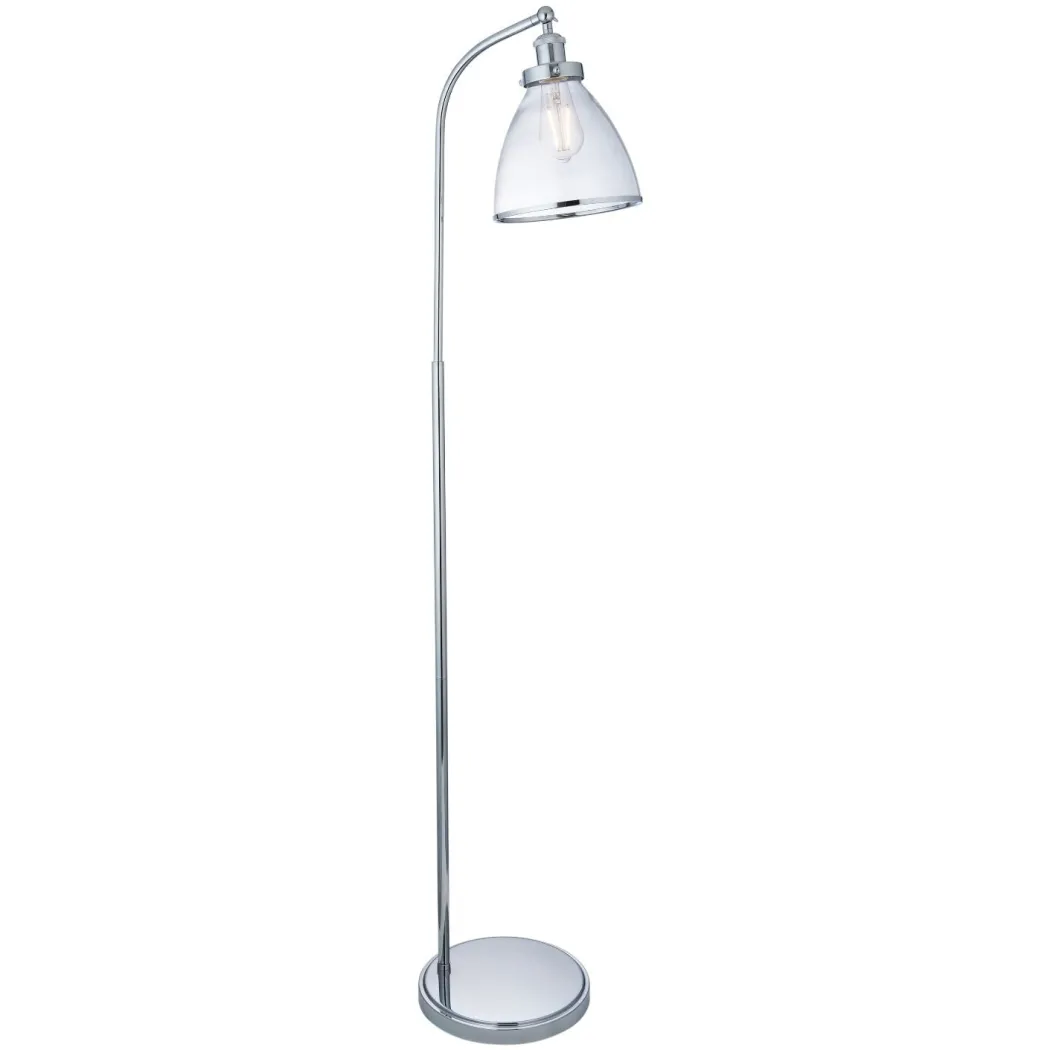 Brunswick Polished Nickel & Glass Task Floor Lamp