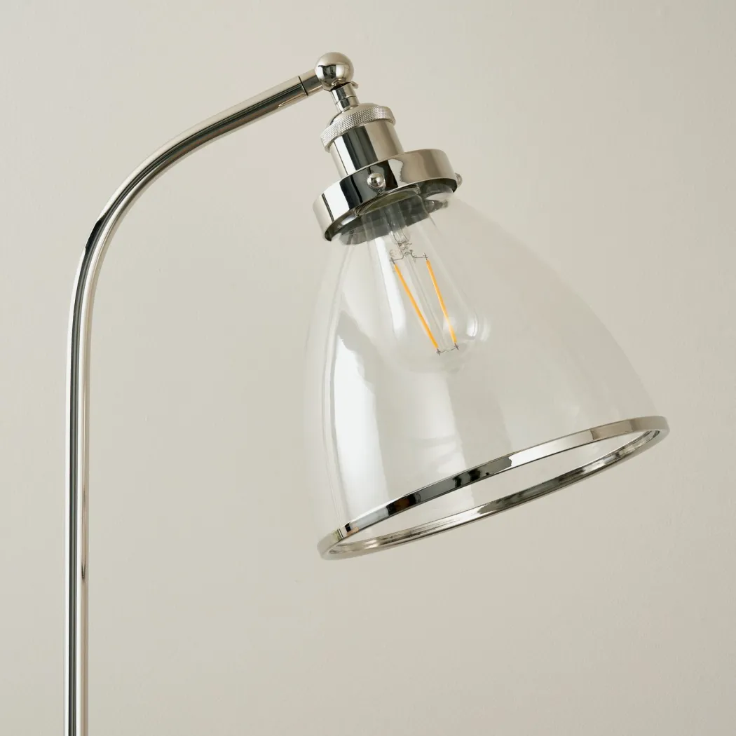 Brunswick Polished Nickel & Glass Task Floor Lamp