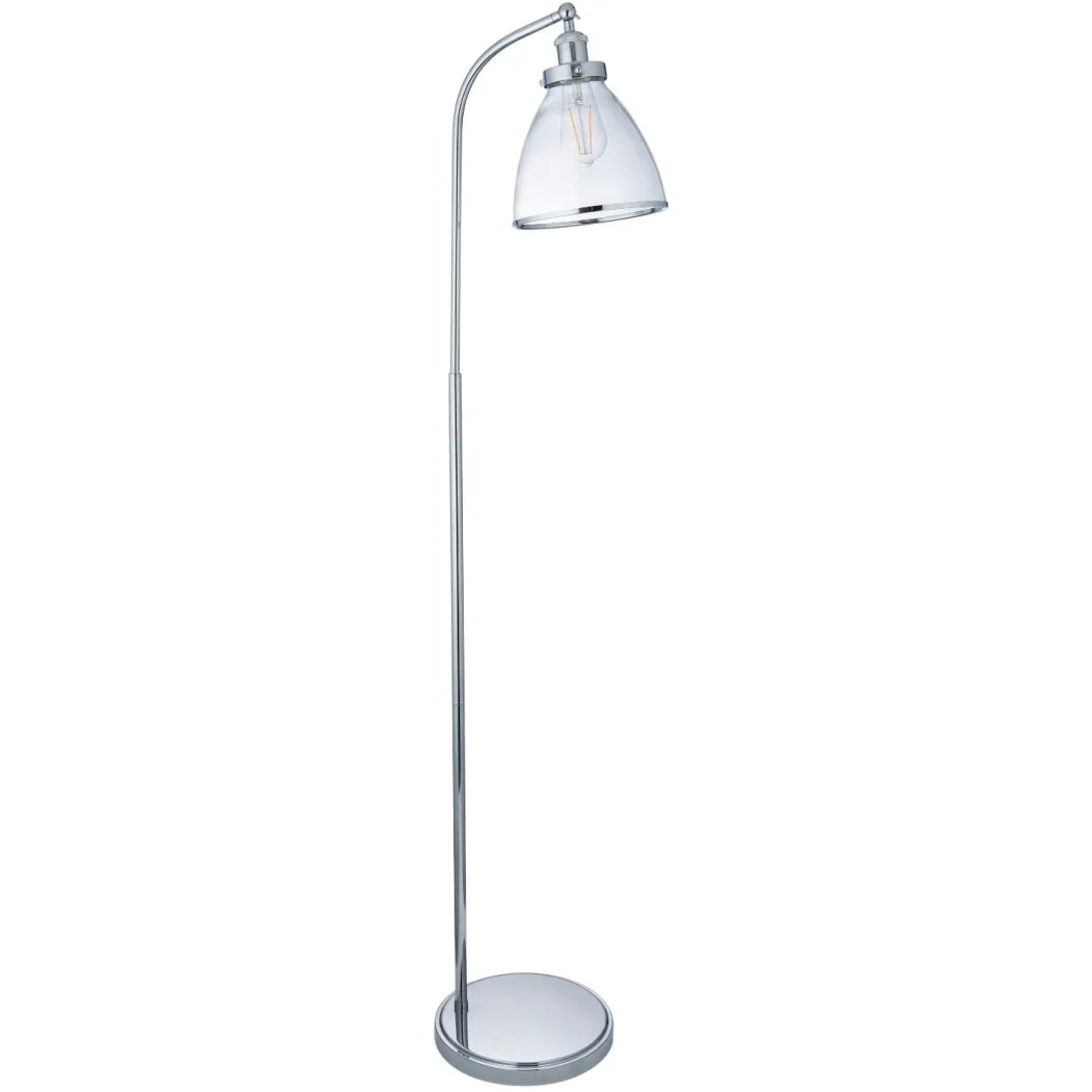 Brunswick Polished Nickel & Glass Task Floor Lamp