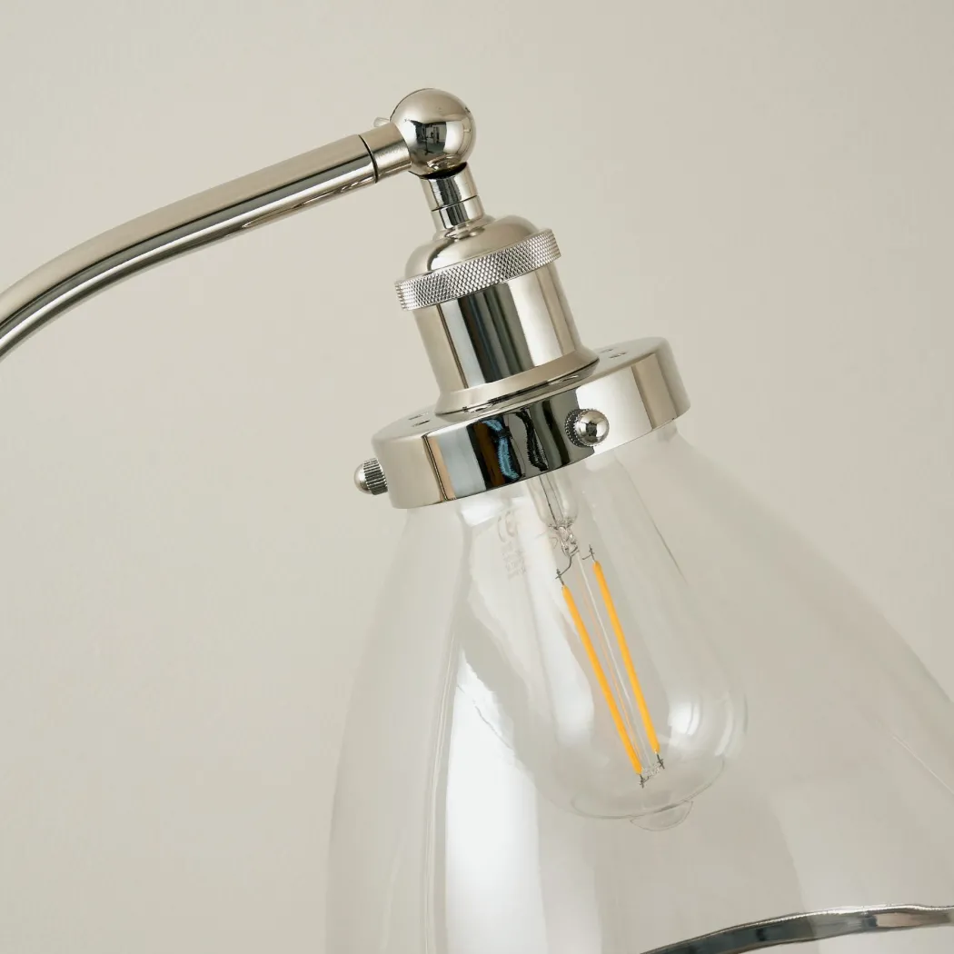 Brunswick Polished Nickel & Glass Task Floor Lamp