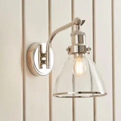 Brunswick Polished Nickel & Glass Wall Light