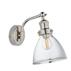 Brunswick Polished Nickel & Glass Wall Light