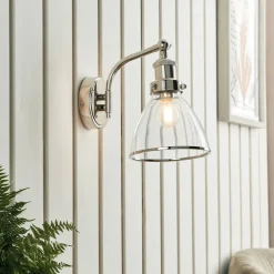 Brunswick Polished Nickel & Glass Wall Light