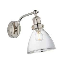 Brunswick Polished Nickel & Glass Wall Light