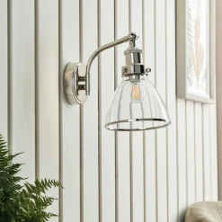 Brunswick Polished Nickel & Glass Wall Light