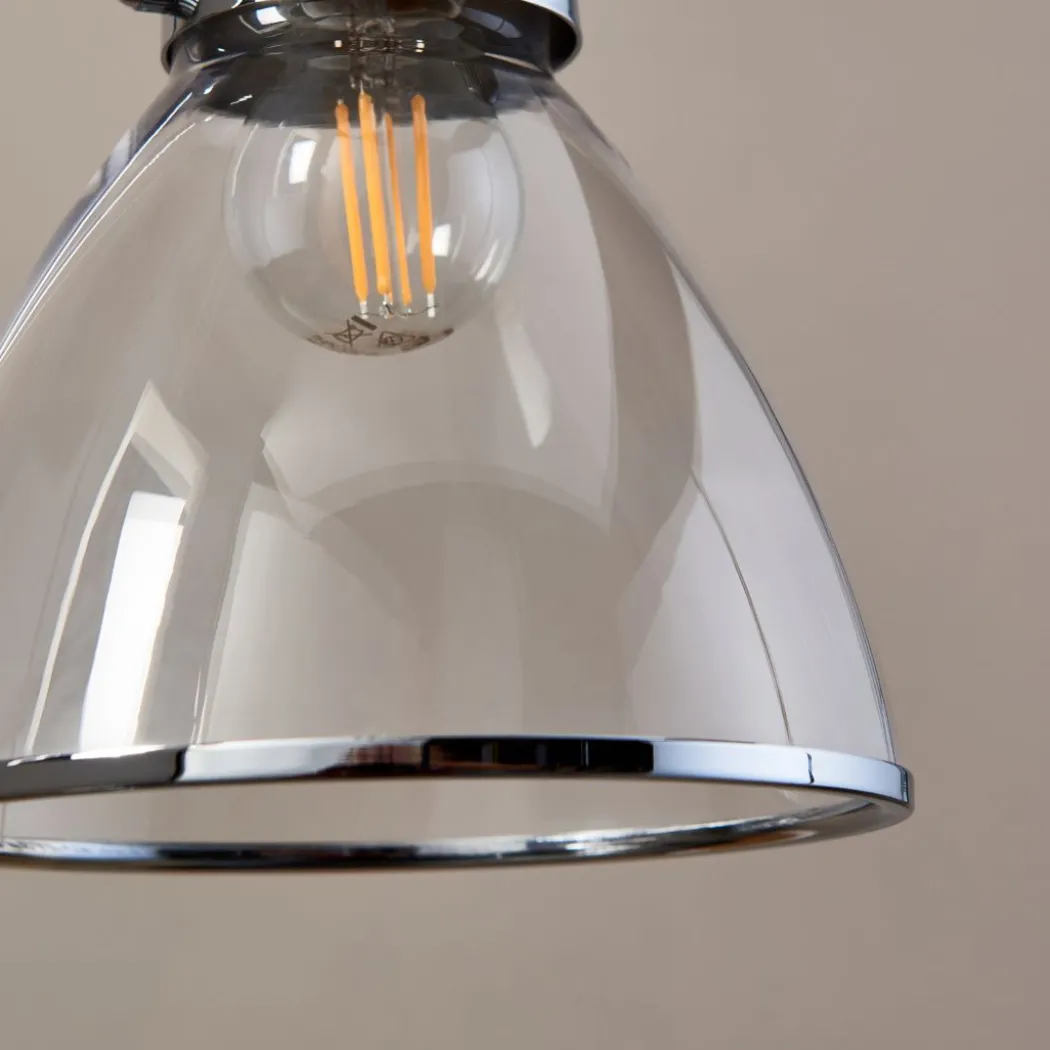 Brunswick Polished Nickel & Glass Desk Table Lamp