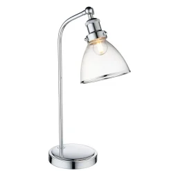 Brunswick Polished Nickel & Glass Desk Table Lamp