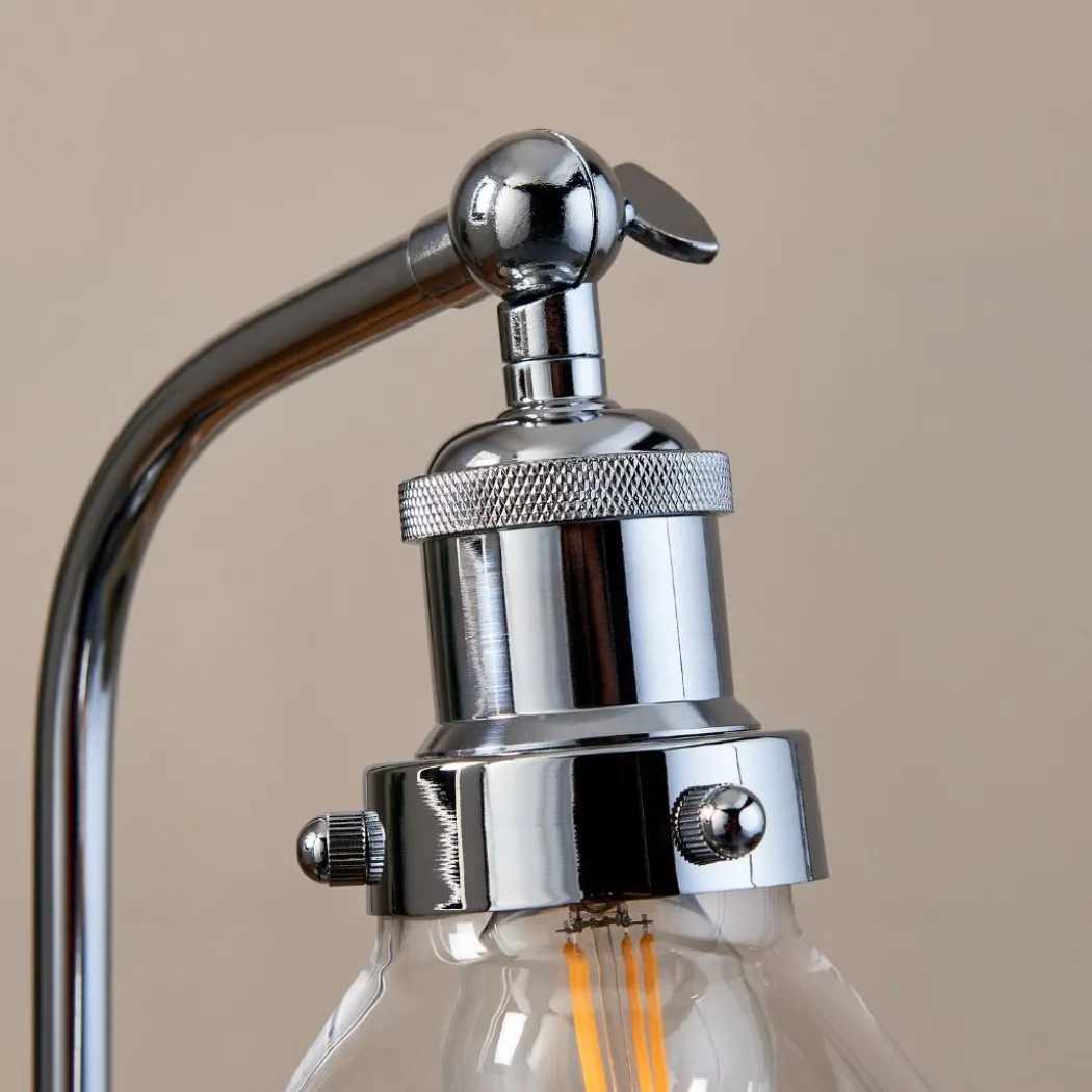 Brunswick Polished Nickel & Glass Desk Table Lamp