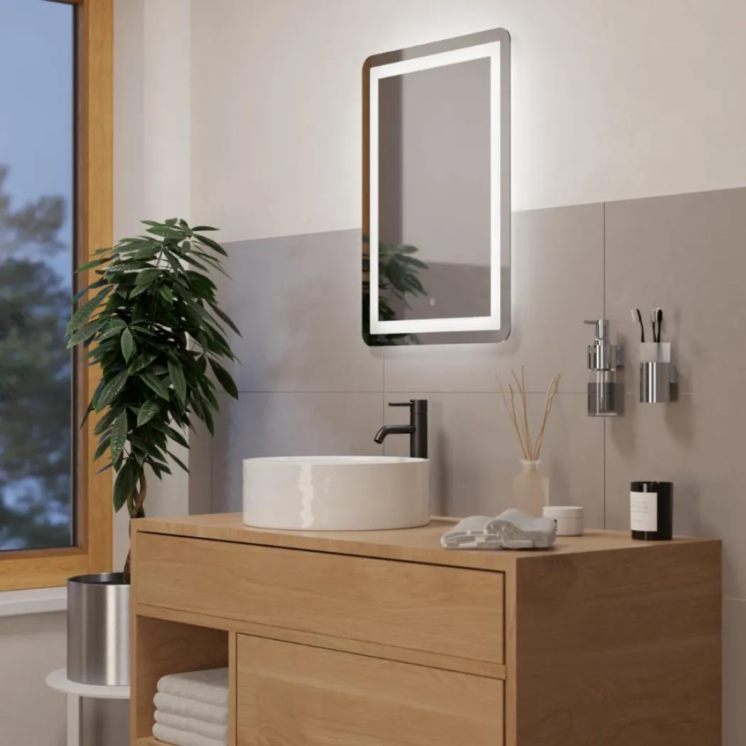 Buenavista Portrait LED Small Touch Bathroom Mirror