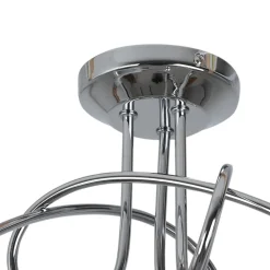Bungo 3 Light Polished Chrome & Smoked Glass Semi Flush Ceiling Light