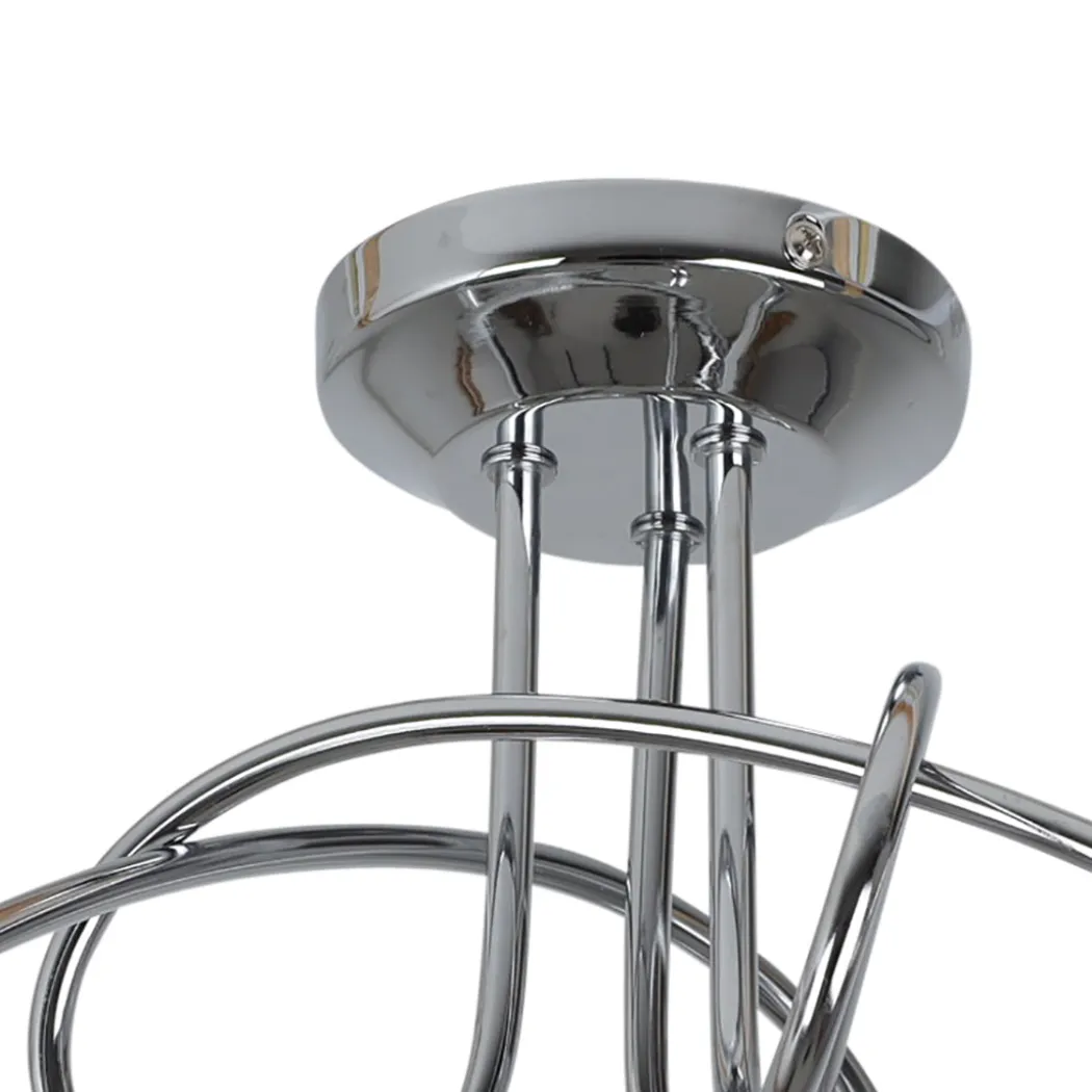 Bungo 3 Light Polished Chrome & Smoked Glass Semi Flush Ceiling Light